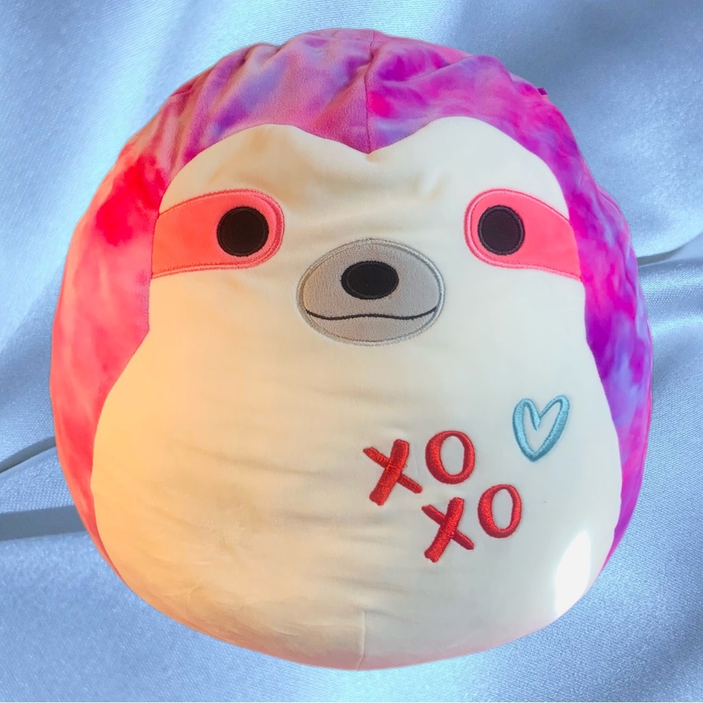 Squishmallow Sharie the Tie Dye Sloth Large 16” Kellytoy Valentines XOXO plush